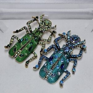 Colorful Beetle Brooch Set